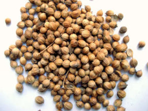 Coriander is the seed of the coriander plant. It is described as warm, nutty and spicy.
