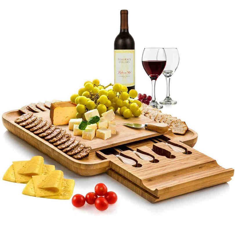 Bamboo Cheese Board Set - An awesome gift for mom who is a cheese lover