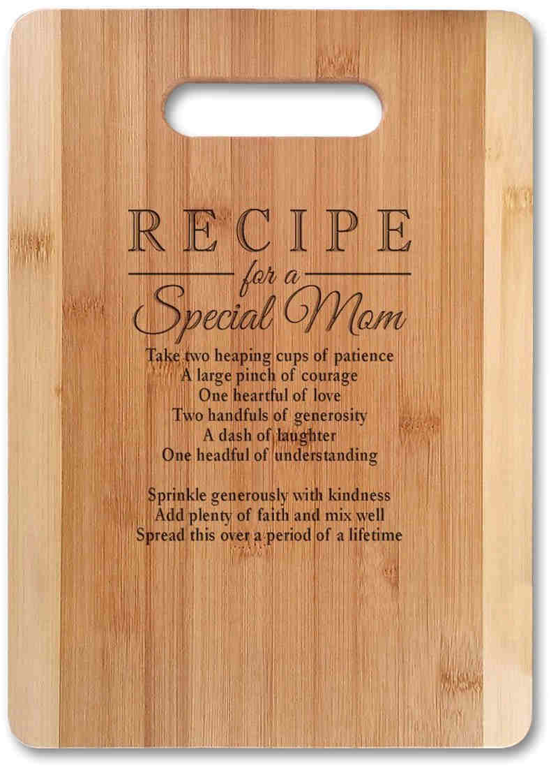 Bamboo Serving Cutting Board - An absolutely unique & poetic gift for mom