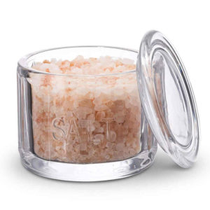 Clear Glass Salt Cellar with Lid