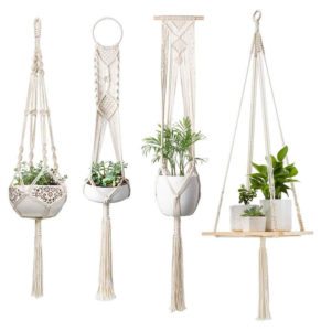 Mkono Macrame Plant Hangers with Cotton Rope