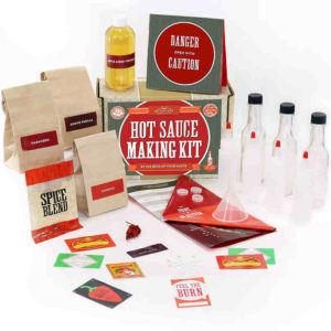 Hot Sauce Making Kit. This is a fun, creative, interesting and spicy gift all wrapped inside one box. One of the best gifts for a sauce lover or a cooking lover.