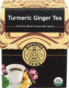 USDA certified organic, this warming tea is made with organic turmeric, organic ginger and organic black pepper with no artificial flavours or GMO.