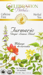 USDA certified organic, its ingredients include turmeric, ginger and lemongrass.