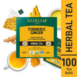 With 65% turmeric and 35% ginger, this tea blend is naturally gluten free. Also, USDA certified organic and non-GMO project verified.