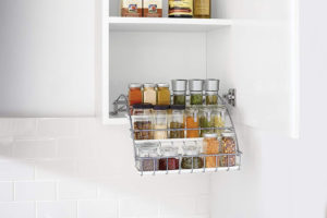 If a person is on the shorter side, having a pull down spice rack may make cooking life much easier. One can see and access them all.