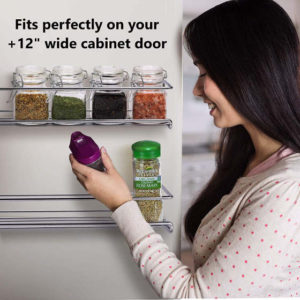 This cabinet door spice rack set allows you to arrange your spices according to your needs. Best of all, you get to free up your cabinet space. 