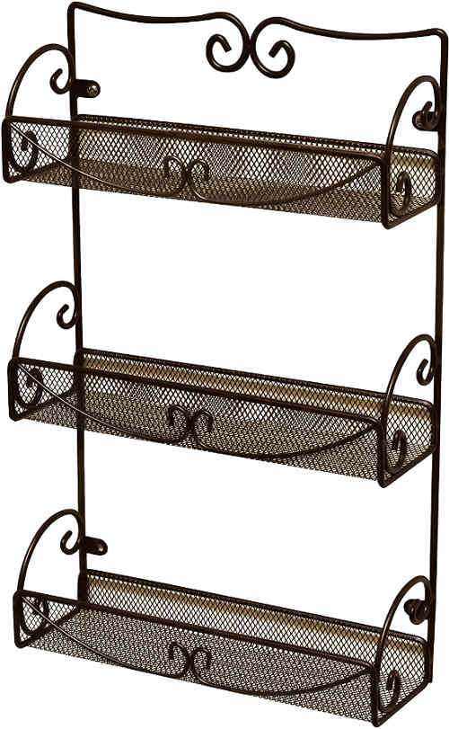 A multi-purpose rack for spice bottles and food jars or cans.