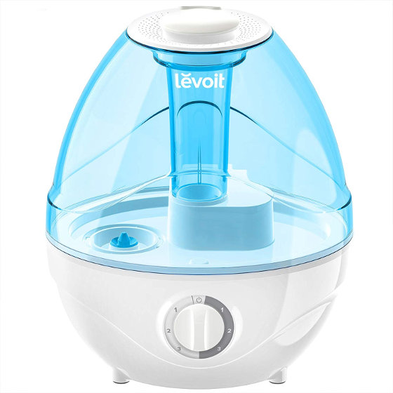 Levoit Ultrasonic Cool Mist Humidifier is perfect for light sleepers or baby nursery.