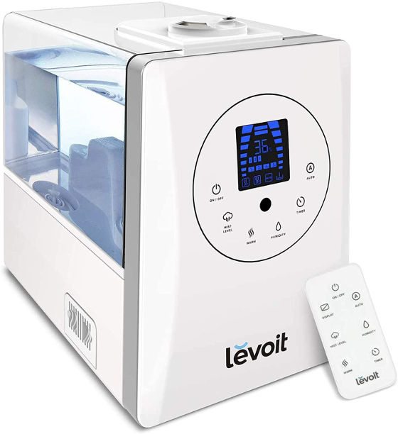 Levoit Warm and Cool Mist Ultrasonic Humidifier perfect for larger rooms covering 753 square feet.